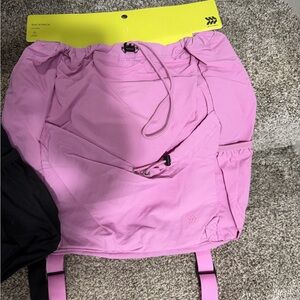 Purple & Black Drawstring Backpack